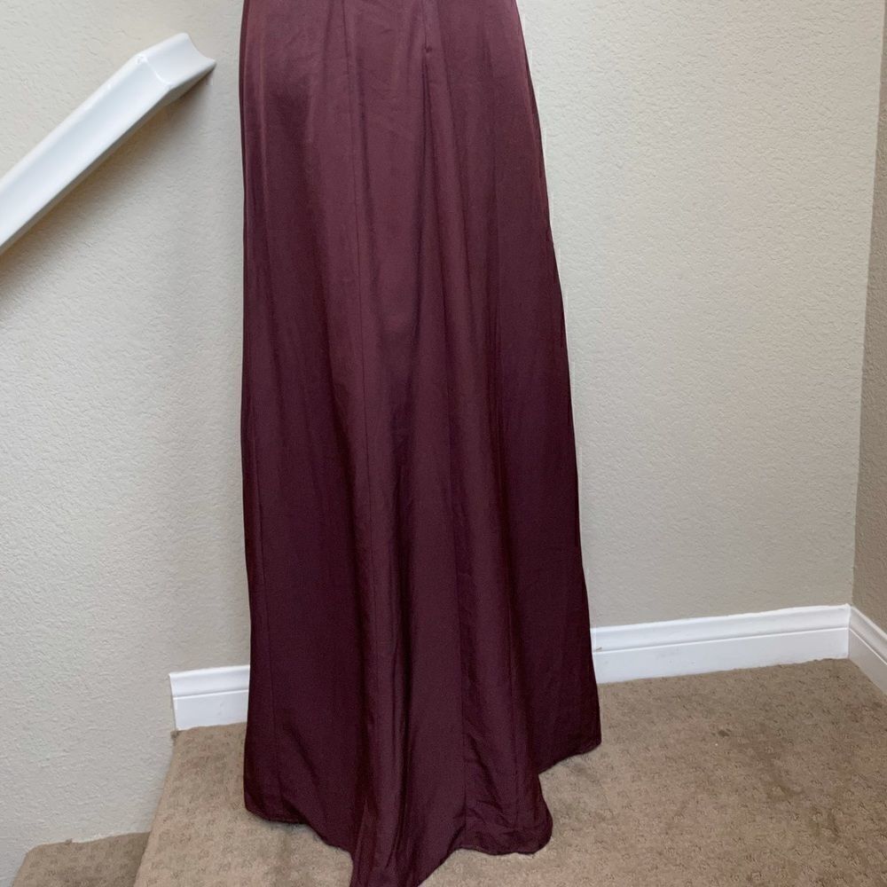 LèRumi Eggplant Midi/ Maxi Lola Dress with Front Bow Size S/ M adjustable strap - Picture 4 of 15